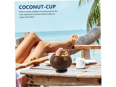 100% Kokosnussschalen Kokosnussschalen Grobe Schale Jumbo 12Cm Snack Halbschale