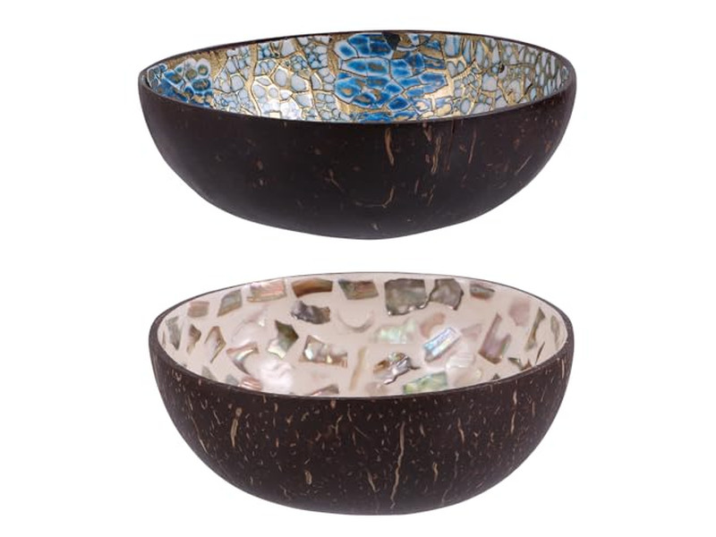 Schnitz-Kokosnussschale Neueste Schalen Lack einzigartiges Muster Cluster-Schalen-Löffel