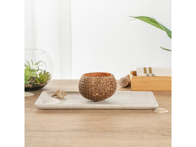 Kokosnussschale Kostenloser Versand Weiße Lackierte Natürliche Jumbo Polierte Sets