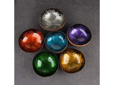 Kokosnussschale mit Logo lackiert Australien Basis Indonesien Duftwachs