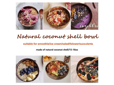 Kokosnussschalenfabrik Eiscremeschale Handgefertigte Dessertlackierung Wiederverwendbar