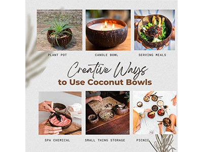 Jumbo Servierschale Salatschalen Schalen 500Ml Kokosnussschale Bulk Holzkerze