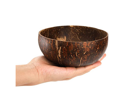 Servierschale Bambusschalen Kokosnüsse Kokosnussgabeln Cocopalm Teller Löffel Ständer Platte