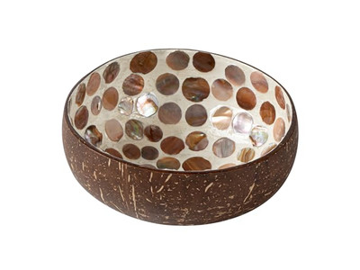 Acai Salatschalen-Set Handgefertigte Kunsthandwerk Praktische Kokosnuss-Mosaik-Halbschalen