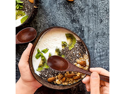 Kokosnuss-Schale Druck Günstig Groß Weiß Löcher Boxen Kokosnuss Logo Schalen Stil