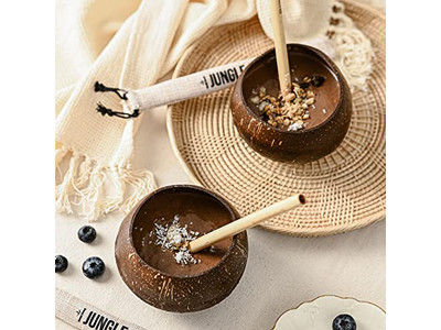 Kokosnussfrühstücksschale Holz 20 cm Schale mit Deckel Organische Schalen Charcuterie-Schalen