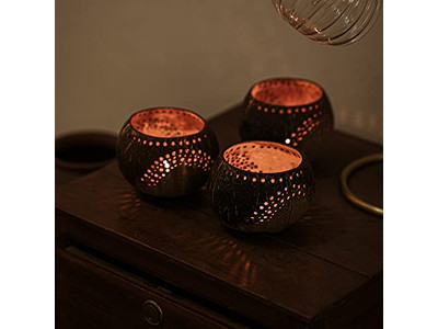 Kokos-Mischschüssel Kleine Handgefertigte Schalen Naturholz Organisch Kinder