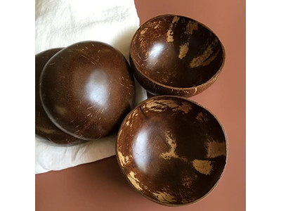 Kokosnussschale mit Deckel Holzlöffel und Schale Acai-Schalen Löffel Große Salat 10er-Pack