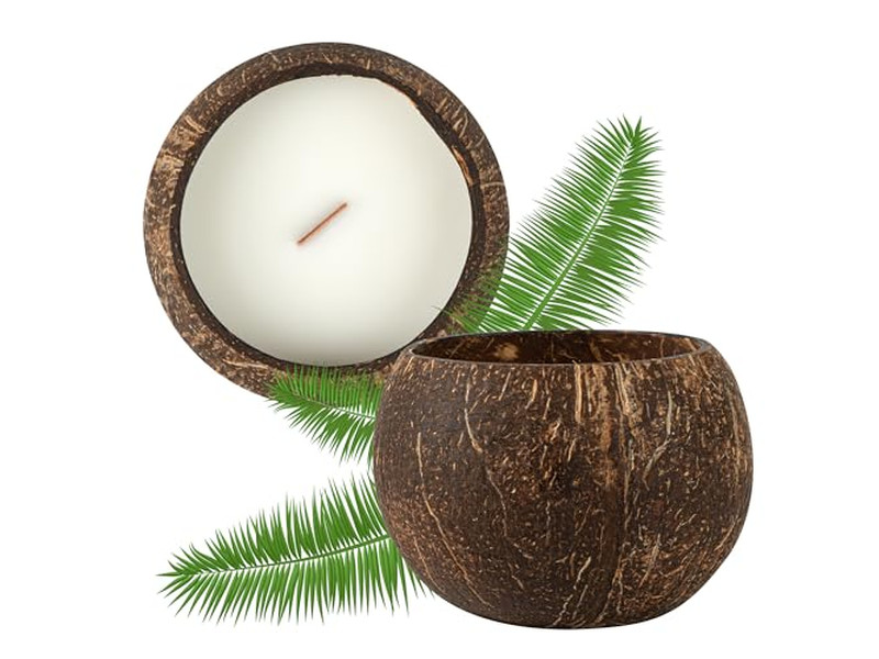 Frische Bio-Kokosnüsse verkaufen Kokosnussschalen handgefertigte Coco-Schalen-Wachs